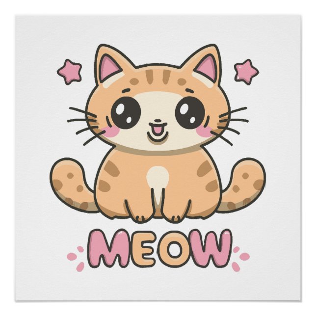 Pôster gato fofo mia (Frente)