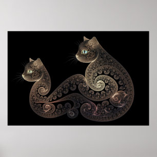 Poster Gato fractal de serpentina