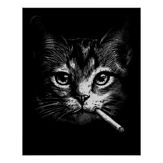 Pôster Gato Fumante