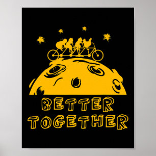 Poster Gato Galinha Bicicleta Tandem Bicicleta Melhor Jun