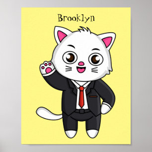 Poster Gato gatinho bonito em desenho animado