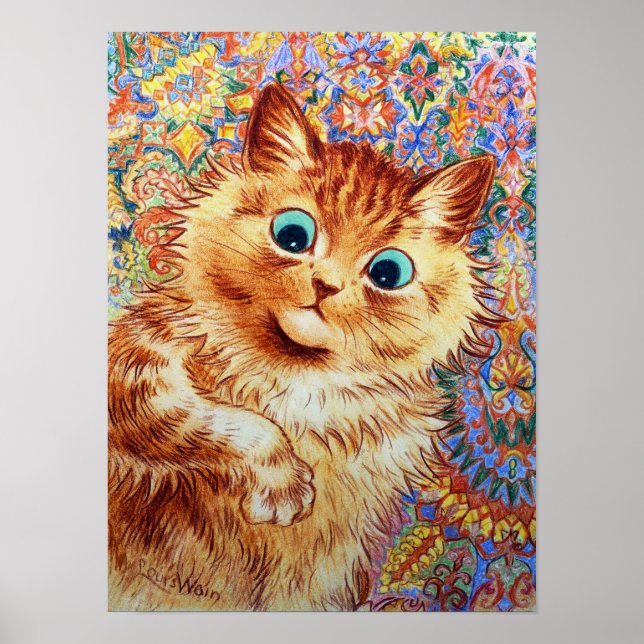 Poster Gato Gengibre, Louis Wain (Frente)