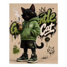 Gato Gentil, Roupas Urbanas Mascote de Gato Preto