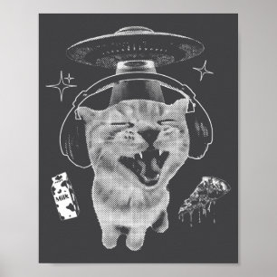Poster Gato Gnarp Meme de Gato Alien Idiota Rotação Cereb