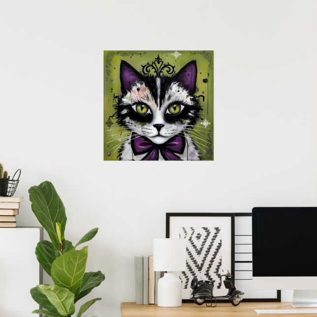 Poster Gato Gótico (Escritório em casa)
