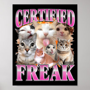 Poster Gato gráfico certificado bootleg humor engraçado d