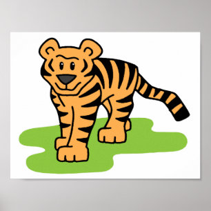 Pôster Gato grande de tigre de Bengal do clipart dos