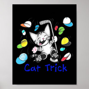 Poster Gato Hat Trick Hóquei no Gelo Marcando Gatinho Kit