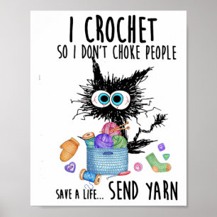 Poster Gato I Crochet Então eu não engasgo Pessoas salvam