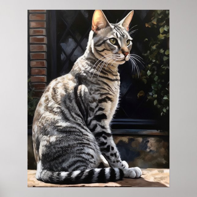 Poster Gato-Impressão de-Arte Gato-Egípcio (Frente)