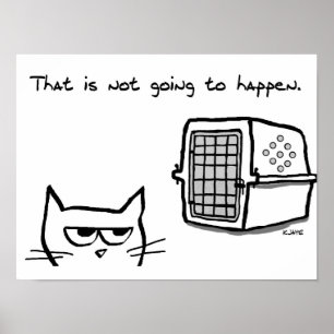 Poster Gato Irritado NÃO vai para o veterinário