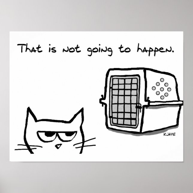 Poster Gato Irritado NÃO vai para o veterinário (Frente)