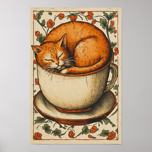 Poster Gato Laranja Manhã Lenta