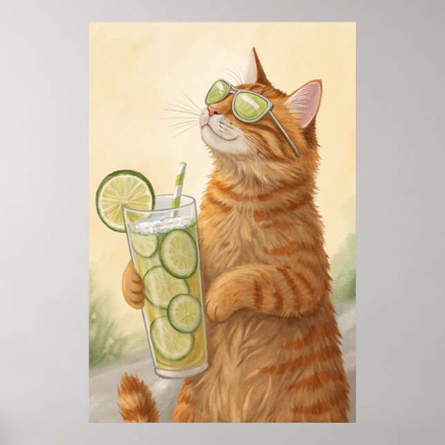 Poster Gato legal com Citrus: Ilustração das Víblias de V (Frente)