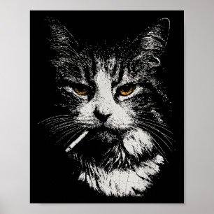 Poster Gato Legal Engraçado Cigarro Engraçado Cigarro Ga 