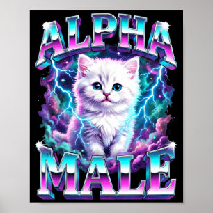 Poster Gato macho alfa filhote engraçado para homens e mu