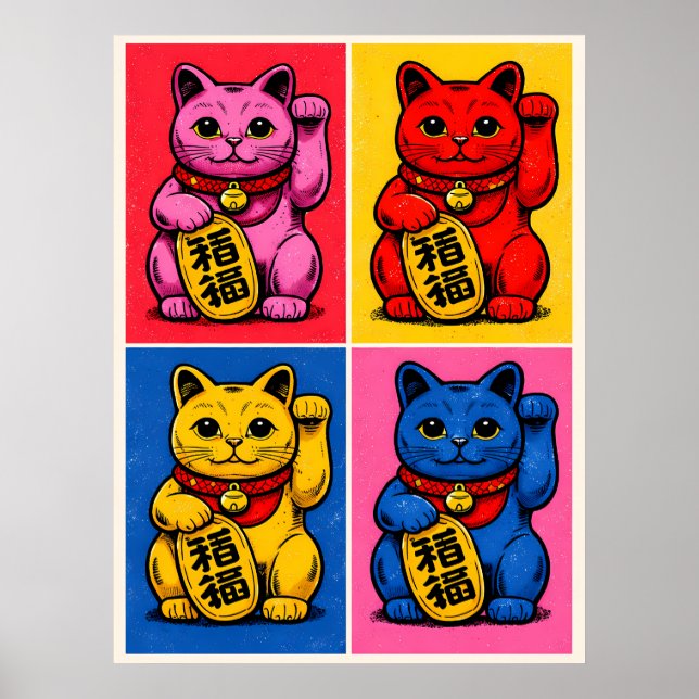 Poster Gato Maneki Neko (Frente)