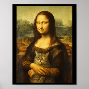 Poster Gato Mona Lisa Para Amantes de Gatos