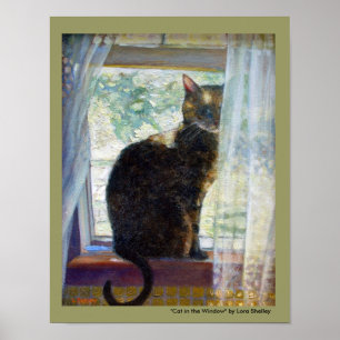 Pôster Gato na janela por Lora Shelley
