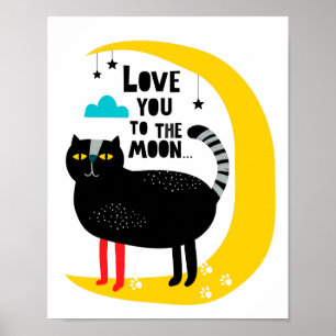Poster Gato na lua