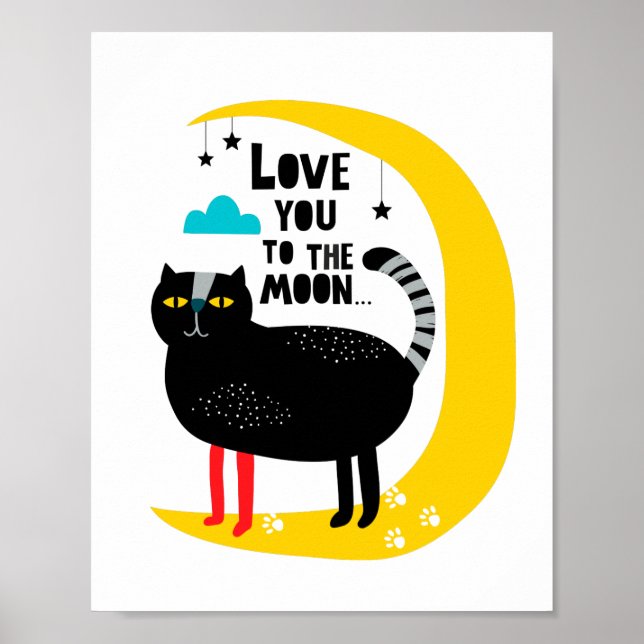 Poster Gato na lua (Frente)