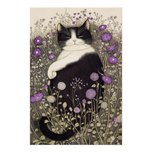 Pôster Gato nas Flores