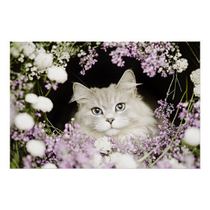 Pôster Gato nas Flores
