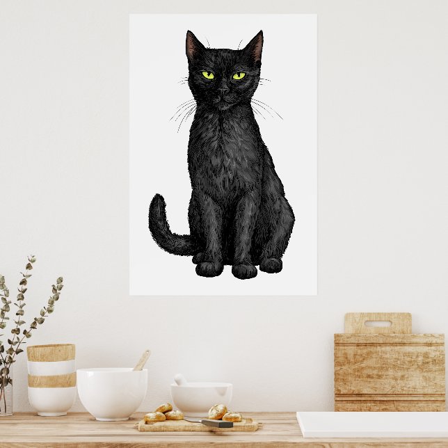 Poster Gato negro (Cozinha)