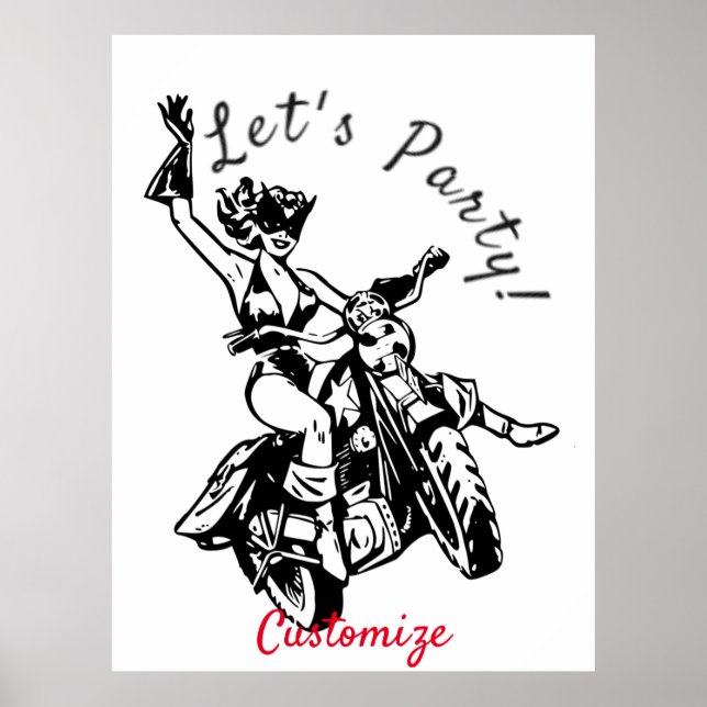 Poster Gato Negro Biker Babe Thunder_Cove (Frente)