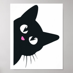 Poster Gato Negro Bonito Fato de Halloween Figurino Crian