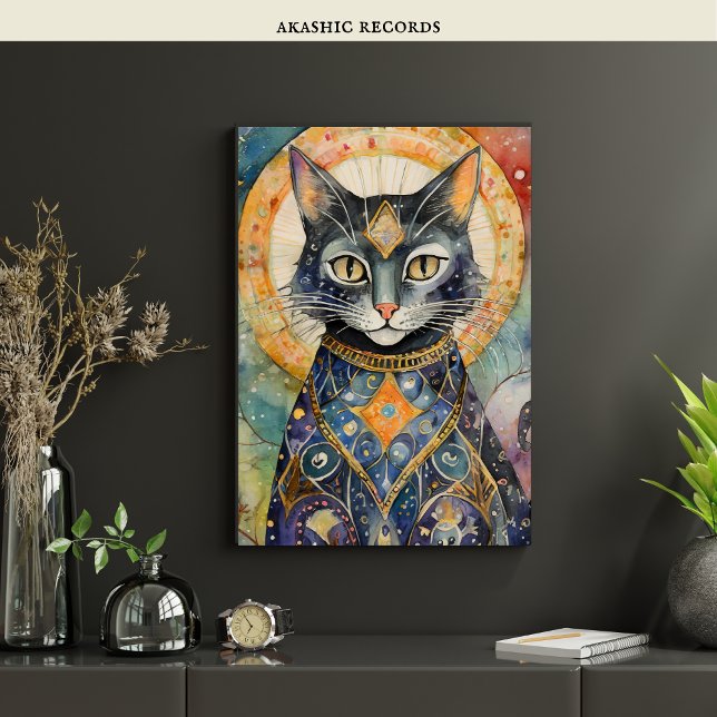 Poster Gato Negro Cósmico Arte Celestial Espírito Magico (Criador carregado)
