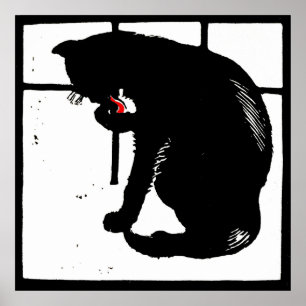 Poster Gato Negro de Animais da Exploração Vitoriana de