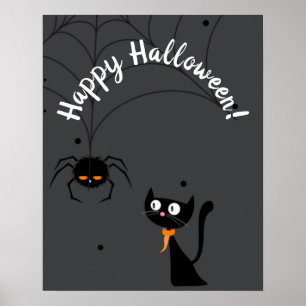 Poster Gato Negro e Halloween de Aranha