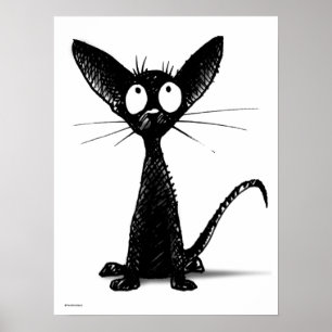 Poster Gato Negro Engraçado