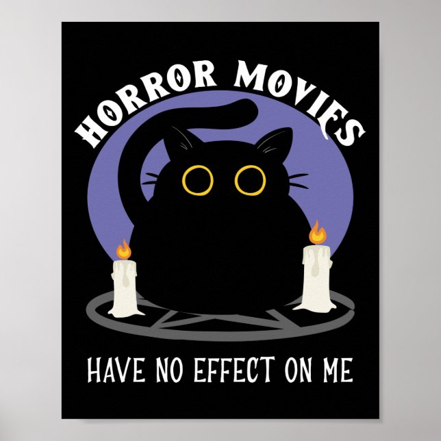 Poster Gato Negro Engraçado Adora Filme De Horror (Frente)