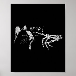 Poster Gato Negro, esqueleto, fura no nariz de um gato