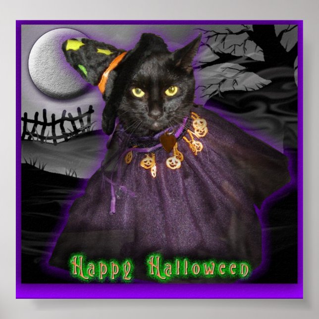 Poster Gato Negro Halloween (Frente)