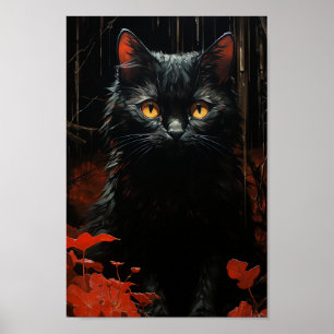 Poster Gato Negro Halloween