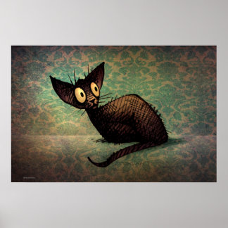 Pôster Gato Negro Negro Negro Engraçado