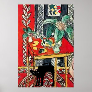 Poster Gato Negro Sob Mesa