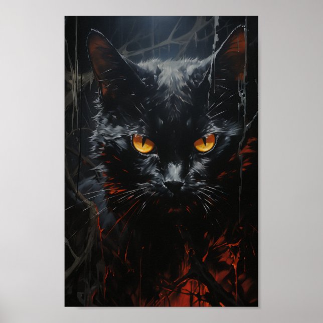Poster Gato Negro Spooky (Frente)