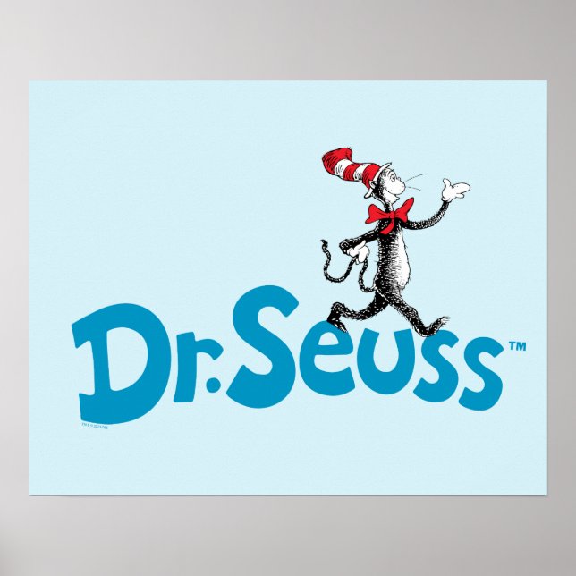 Poster Gato no logotipo do chapéu (Frente)