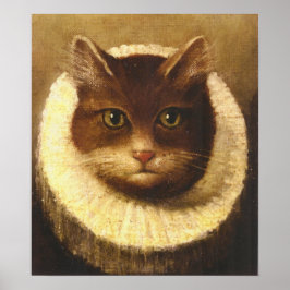 Pôster Gato Numa Pintura De Arte Vitoriana, Cuja Forma É 
