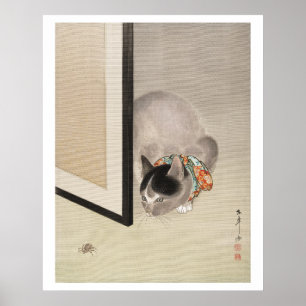 Poster Gato Observando uma Aranha (1888–1892) ilustração