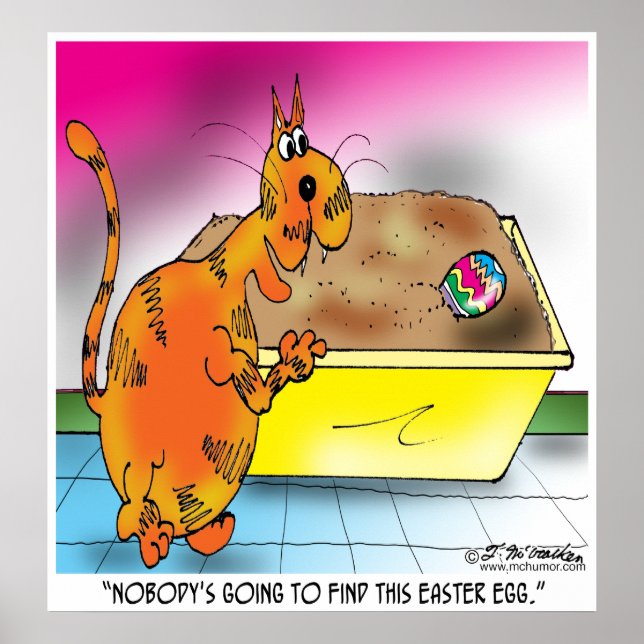 Pôster Gato Oculta Ovo de Páscoa (Frente)