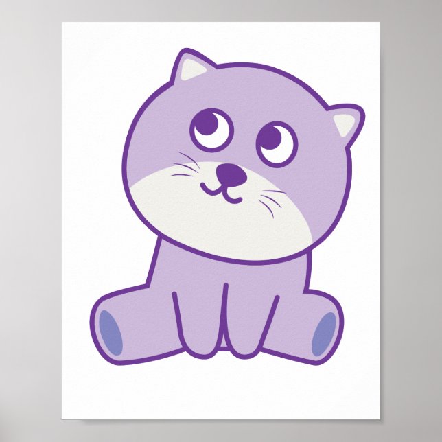 Poster gato olhando para o céu (Frente)