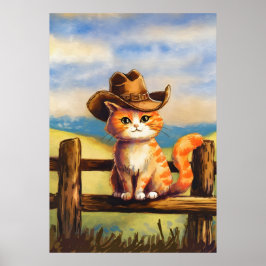 Poster Gato Pai Pintado à Aquarela