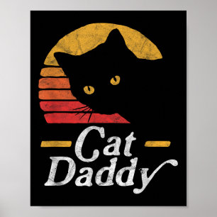 Poster Gato Pai Vintage Oitenta Estilo Cat Retro Distânci