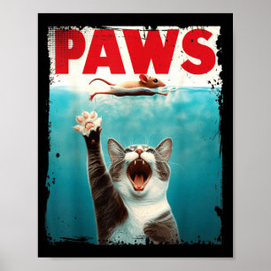 Poster Gato Paródia Patas Rato Gato Engraçado Caçando Rat