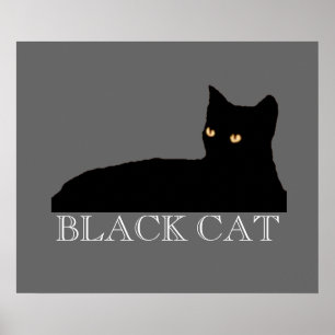 Pôster gato por parede, desenho